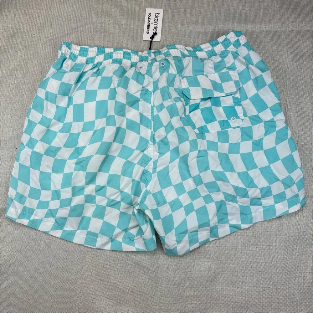 Bloomie's Wavy Check Swim Trunks XL